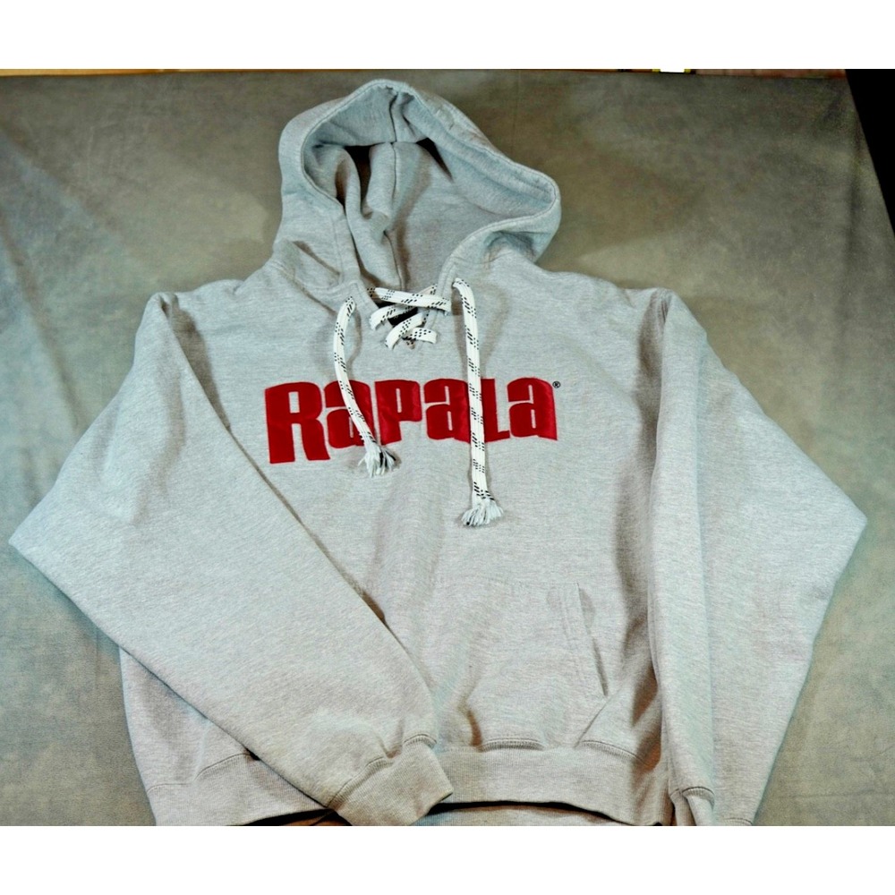 Rapala Mens XL Heavy Pullover Hoodie Lace Up Fishing Signature